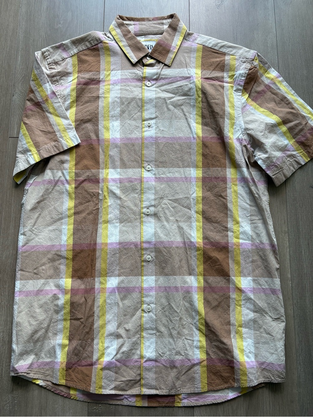 Zara men’s cotton plaid Shirt